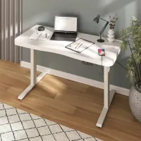 Mesa Ergonômica 1350 com Regulagem de Altura Elétrica com Entrada Usb em Tamburato 50mm Premium