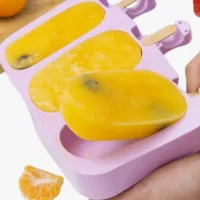 Forma De Silicone Molde Para Fazer Picolé Sorvete Fabrica Com Tampa Empilhavel Com 50 Palitos - Foto 2
