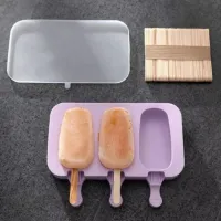 Forma De Silicone Molde Para Fazer Picolé Sorvete Fabrica Com Tampa Empilhavel Com 50 Palitos - Foto 4