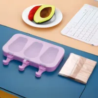 Forma De Silicone Molde Para Fazer Picolé Sorvete Fabrica Com Tampa Empilhavel Com 50 Palitos - Foto 6