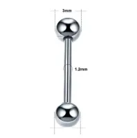 Micro Bell RETO em TITÂNIO 1.2mm - Rosca Externa 211