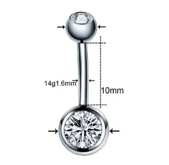 Banana Bell BOLA em TITÂNIO com Pedras ( UMBIGO) 210