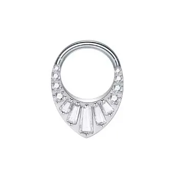 Argola em TITÂNIO Estilo GOTA com Pedras  1090