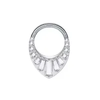 Argola em TITÂNIO Estilo GOTA com Pedras  1090