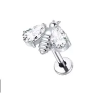 Labret em TITÂNIO ABELHA com Pedras 724