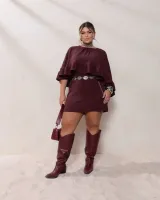 Vestido Curto Maria Francia Marrom - Foto 3