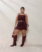 Vestido Curto Maria Francia Marrom - Foto 4