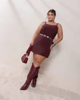 Vestido Curto Maria Francia Marrom - Foto 5