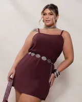 Vestido Curto Maria Francia Marrom - Foto 6