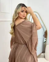 Vestido Curto Quebela Marrom Claro - Foto 2