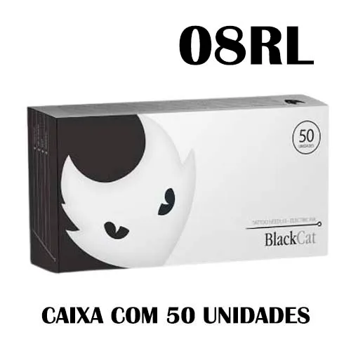 Agulhas BLACK CAT TRAÇO 08RL - Caixa com 50 Unidades