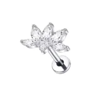 Labret em TITÂNIO MEIA FLOR  com 6 Pedras  1049