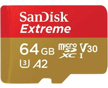 CARTÃO MICROSD SANDISK EXTREME 64GB V30 A2 170MB/s