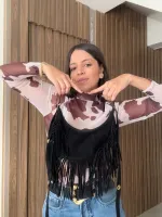  BLUSA TULE COW PRINT  - Foto 4