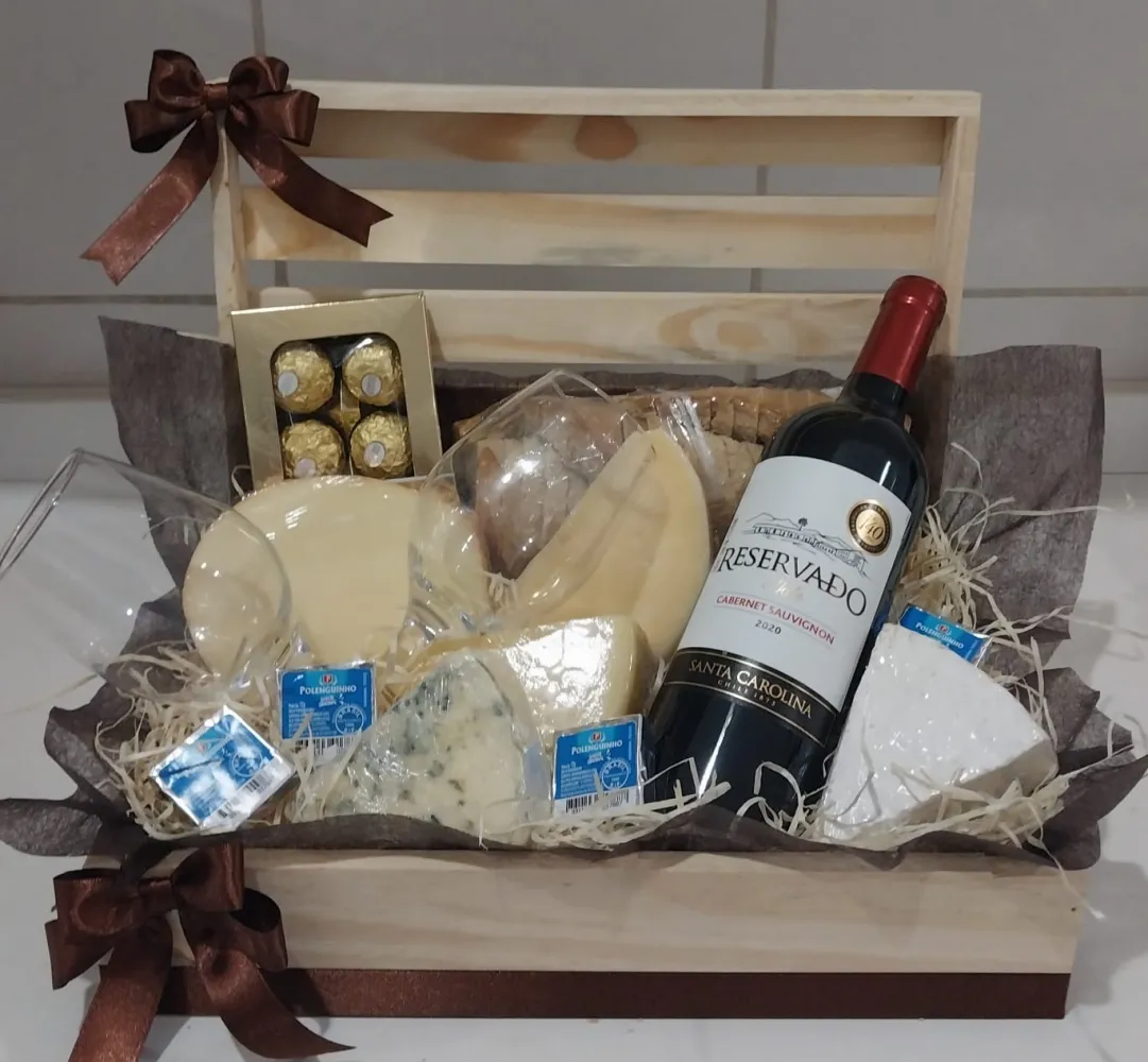  Cestas de Queijos e Vinhos Dueto Gourmet