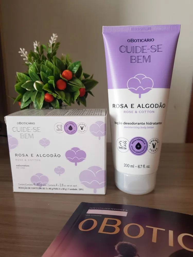 Kit hidratante + sabonete Rosa e Algodão Cuide-se Bem O Boticário