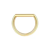 Argola D em Titânio PVD DOURADO CRAVEJADA ZIRCONIA Clicker 1.2mm TIT22 - Foto 2