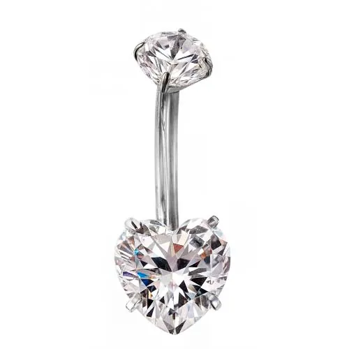 Banana em TITÂNIO com Pedra CORAÇÃO 