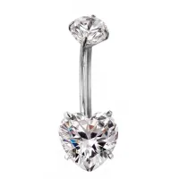 Banana em TITÂNIO com Pedra CORAÇÃO 