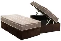 Baú Solteiro Vz carioca 30+12 cm  + colchão pasquale  D33 todo espuma 14  cm oferta 