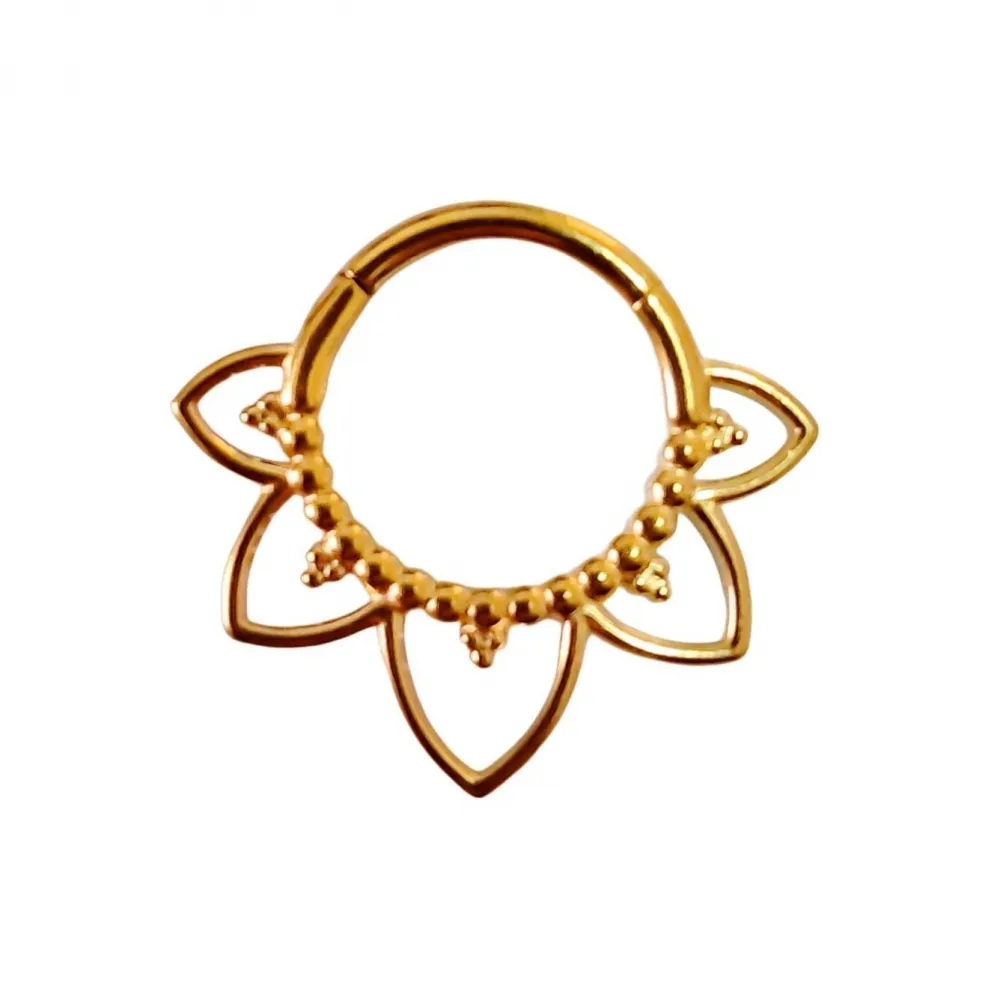 Argola em Aço Cirúrgico PVD DOURADO Clicker PRIMAVERA 1.2mm  PVD09 Imagem