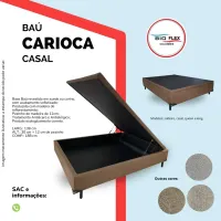 base baú casal Carioca Bioflex 1,38 Blindado Madeira  30 cm + 12 cm pés  Oferta !