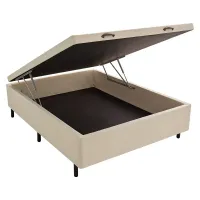 base baú casal Carioca Bioflex 1,38 Blindado Madeira  30 cm + 12 cm pés  Oferta ! - Foto 5