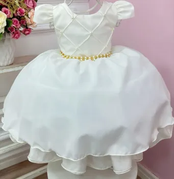 Vestido Festa Off-White Pérola