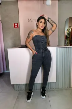 Macacão Tomara Que Caia Grafite ( 23 Graus )