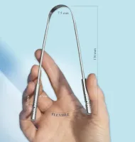 Kit 2 Limpador de lingua raspador de lingua aço inox  - Foto 2