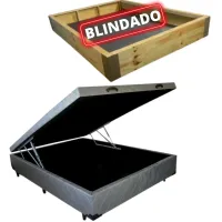 base baú casal Carioca Bioflex 1,38 Blindado Madeira  30 cm + 12 cm pés  Oferta ! - Foto 2
