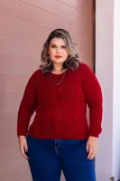Blusa Tricot Tranças Plus Size GM 814 Tam GG 