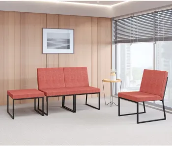 Kit com 2 unidades Sofá Recepção Speed Estrutura em Aço Pintura na Cor Preta - Foto 2