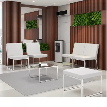 Kit com 2 unidades Sofá Recepção Speed  Estrutura em Aço Cromado - Foto 2