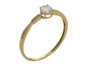 MJA-16926-18 - Anel Feminino Solitário, Em Ouro 18K