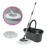 Mop Giratorio Balde 8 Litros Com Cesto Inox Cor Preto