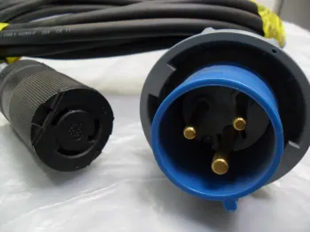 Cabo De Força Mennekes 200-250v, 32a-6h E Tomada Hubbell