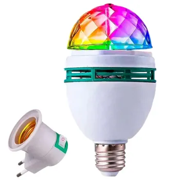 Lampada De Led Globo Colorida Giratoria De Festa Rgb Boate - Foto 2