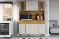 Kit Cozinha Lisboa 8 portas123cm Freijo/Off RN - Foto 3