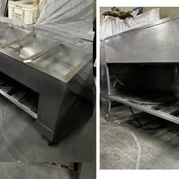 BALCÃO QUENTE 04 CUBAS EM AÇO INOX 304 SEM CORRE-BANDEJA Imagem