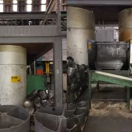 Conjunto de forno de resfriamento com cestos em aço inox fundido