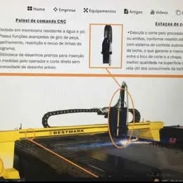Corte Plasma CNC Bestmark mesa 2000x3000 mm corta até 43mm com desumidificador. Imagem