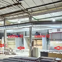 LINHA DE PINTURA DE BORDAS TRACIONADA COM ELEVAÇÕA COMPLETA