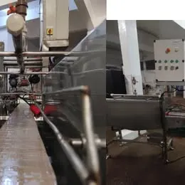 sistema de dosagem de salmoura semi-automática e fechamento de tampas