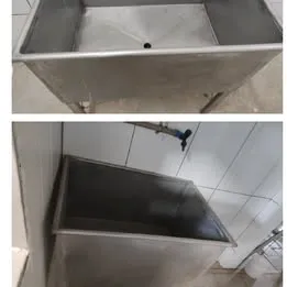 Tanque de inox para lavar materiais