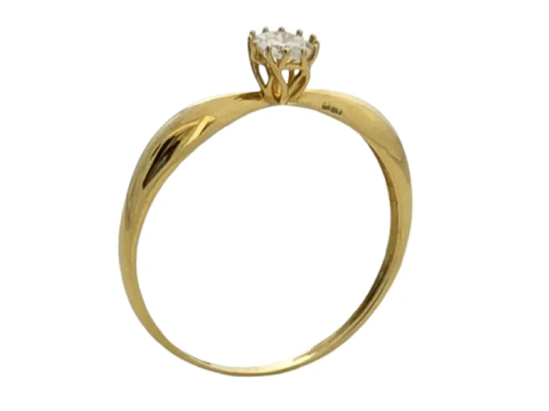 MJA-14589-19 - Anel Feminino Solitário, Em Ouro Amarelo 18K Imagem