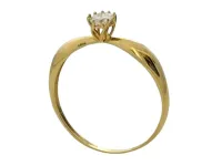 MJA-14589-19 - Anel Feminino Solitário, Em Ouro Amarelo 18K - Foto 4