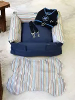 KIT com PEITORAL - Cama/Protetor para o sofá/carro 3 em 1 IMPERMEÁVEL + Tapete americano + Cinto + Peitoral com Guia - Foto 5
