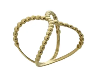 MJA-16559-15 - Anel Feminino Infinito Bolinha Bolinha, Em ouro 18K