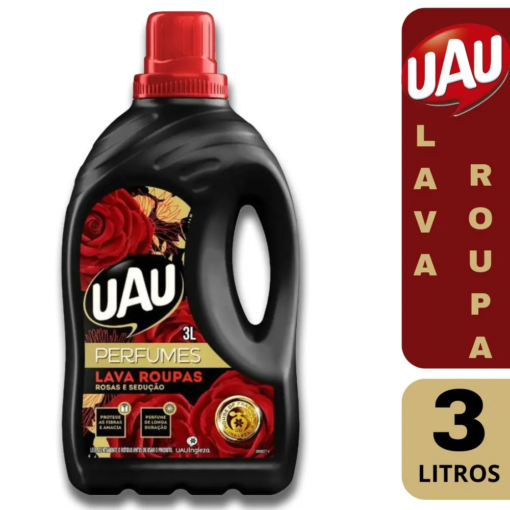 Lava Roupas Líquido Uau Perfumes Rosas E Sedução 3 Lts